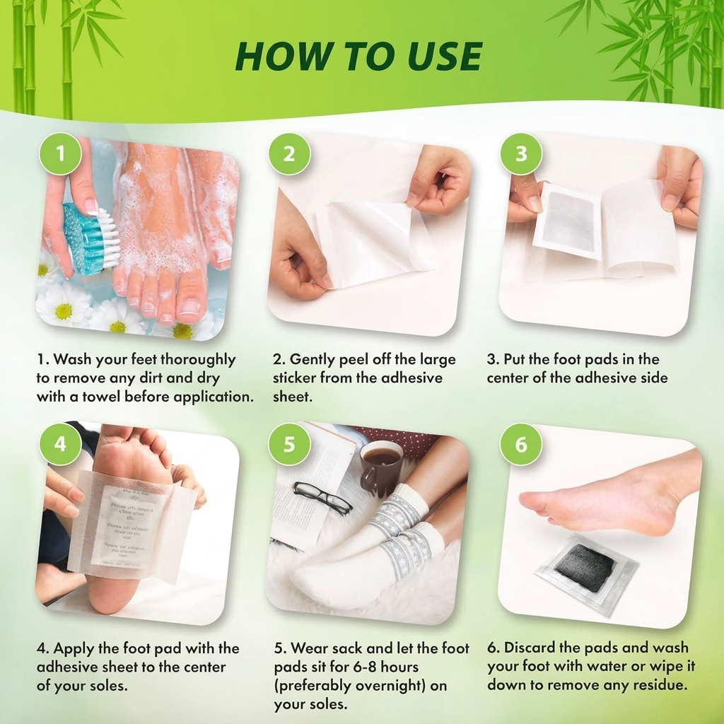 Kinoki Detox Foot Pads – Natural Foot Patches for Overnight Foot Care (10 Pads)